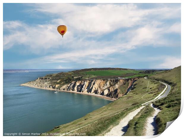 Soaring Above the Isle of Wight Print by Simon Marlow