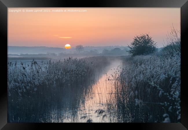 An Otmoor Sunrise  Framed Print by Steve Liptrot