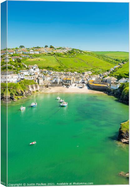 Port Isaac, North Cornwall Canvas Print by Justin Foulkes