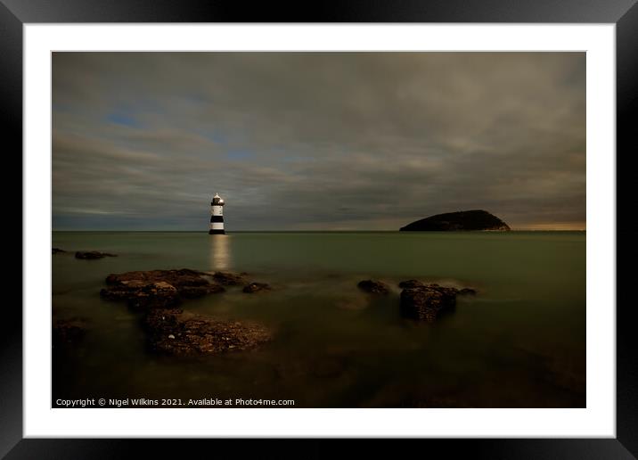 Penmon Lighthouse, Anglesey Framed Mounted Print by Nigel Wilkins