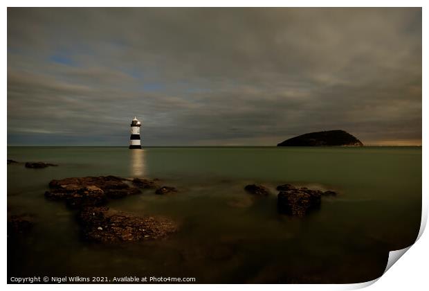 Penmon Lighthouse, Anglesey Print by Nigel Wilkins