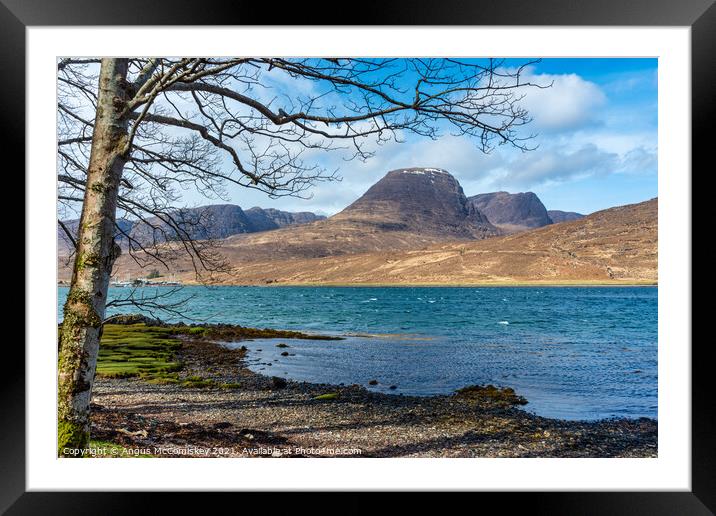View across Loch Kishorn to Beinn Bhan Framed Mounted Print by Angus McComiskey