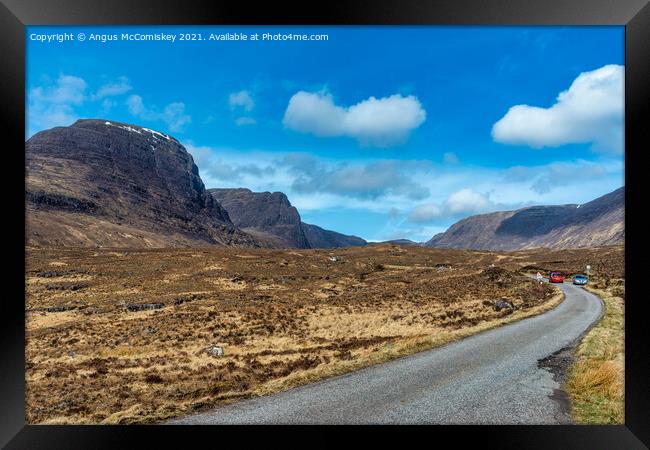 Road to Bealach na Ba (Pass of the Cattle) Framed Print by Angus McComiskey
