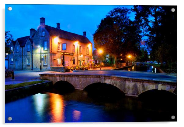 Kingsbridge Inn Bourton on the Water Cotswolds Gloucestershire Acrylic by Andy Evans Photos