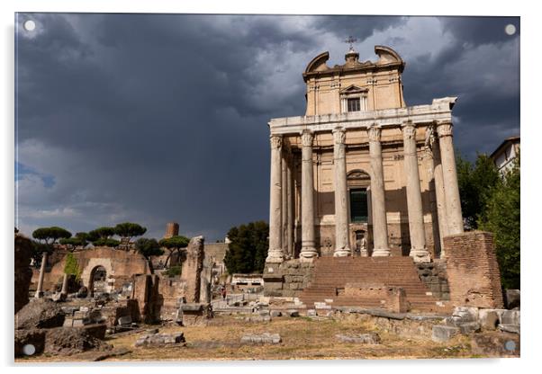 Temple in Roman Forum in Rome Acrylic by Artur Bogacki