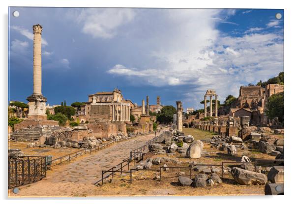 Roman Forum Ruins In Rome Acrylic by Artur Bogacki