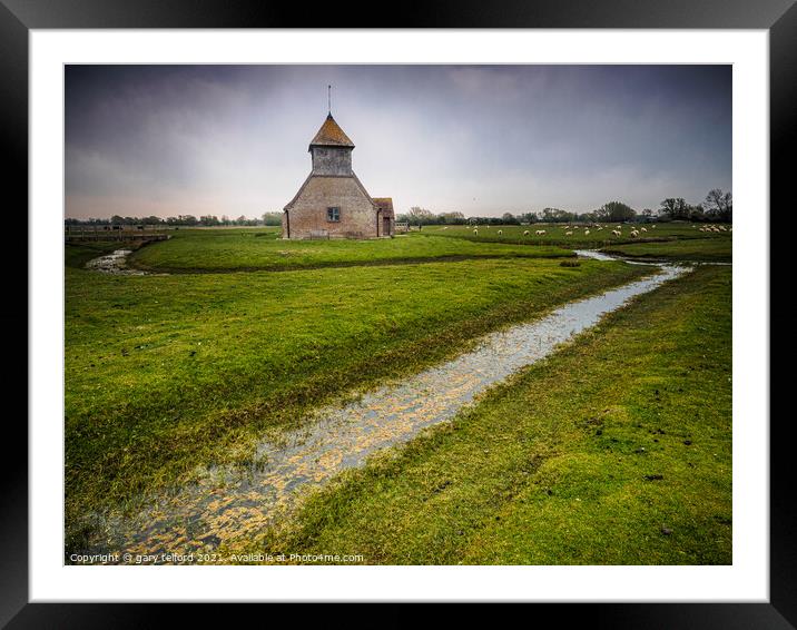 Lonely church Framed Mounted Print by gary telford