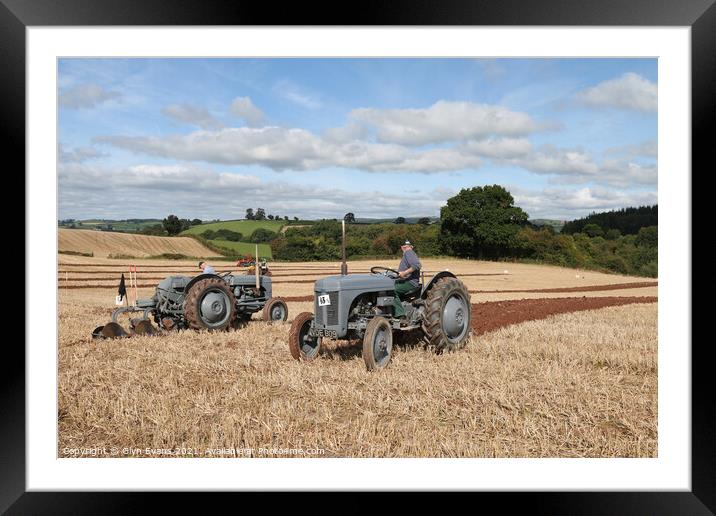 Ploughing Championship in Brecon. Framed Mounted Print by Glyn Evans