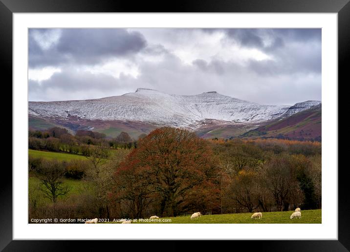 Snow on Pen y Fan, Brecon Beacons Framed Mounted Print by Gordon Maclaren