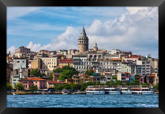 Istanbul City Skyline Framed Print by Artur Bogacki