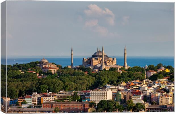 City Of Istanbul Cityscape With Hagia Sophia Canvas Print by Artur Bogacki