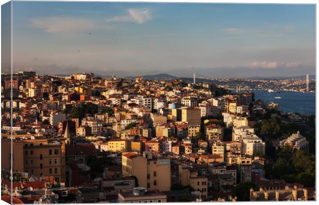 City of Istanbul at Sunset in Turkey Canvas Print by Artur Bogacki