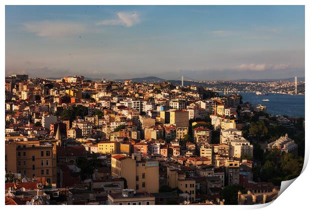 City of Istanbul at Sunset in Turkey Print by Artur Bogacki