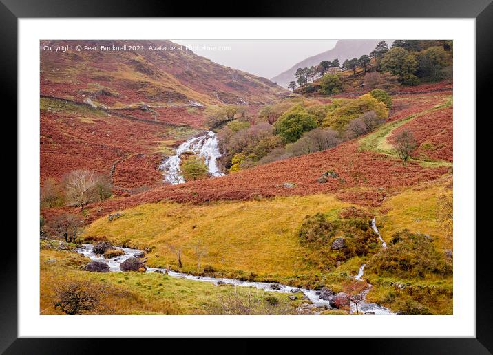 Watkin Path Route to Snowdon in Autumn Framed Mounted Print by Pearl Bucknall