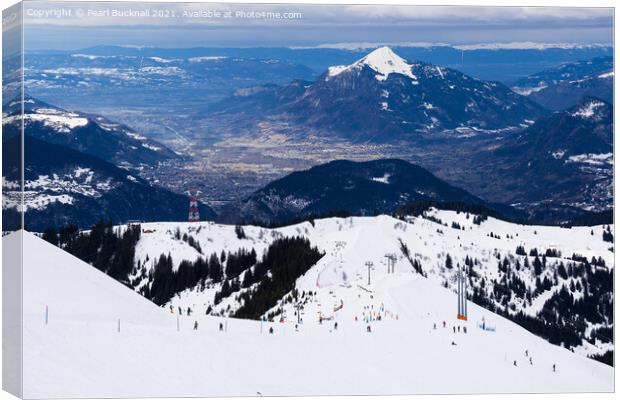 Skiing in France Canvas Print by Pearl Bucknall