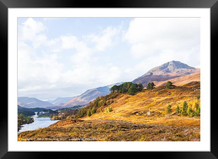 View Across The Hills & Mountains Of Glen Affric, Scottish Highlands Framed Mounted Print by Peter Greenway