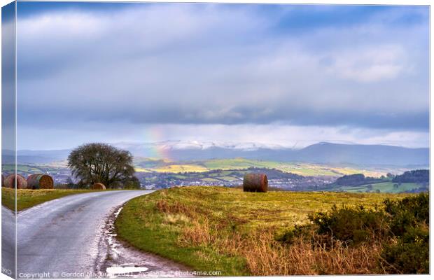 Rainbow over Brecon and the Black Mountains Canvas Print by Gordon Maclaren