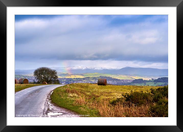 Rainbow over Brecon and the Black Mountains Framed Mounted Print by Gordon Maclaren
