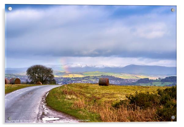 Rainbow over Brecon and the Black Mountains Acrylic by Gordon Maclaren