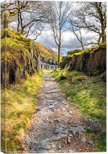 Anglesey Barracks Dinorwic Quarry Snowdonia Canvas Print by Adrian Evans