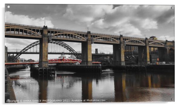 Bridges across the River Tyne Acrylic by EMMA DANCE PHOTOGRAPHY