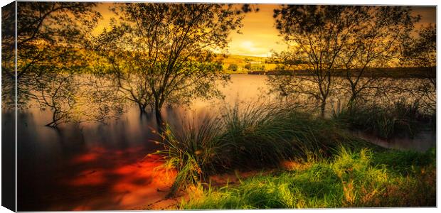 BE0015W - Baitings Reservoir - Wide Canvas Print by Robin Cunningham