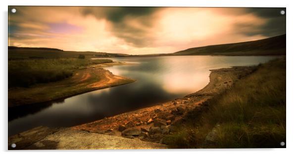 BE0013W - Withens Clough Reservoir - Wide Acrylic by Robin Cunningham