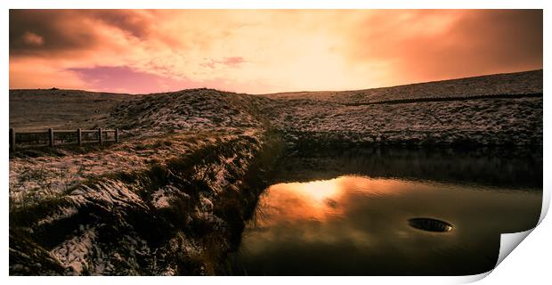 BE0022W - Withens Clough Reservoir - Wide Print by Robin Cunningham