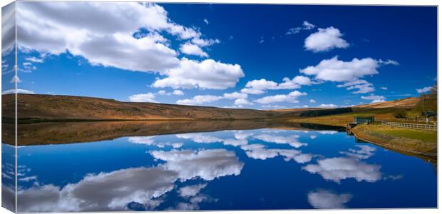 BE0018W - Withens Clough Reservoir - Wide Canvas Print by Robin Cunningham