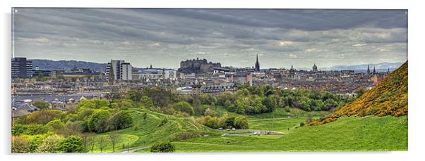 Edinburgh Panorama Acrylic by Tom Gomez