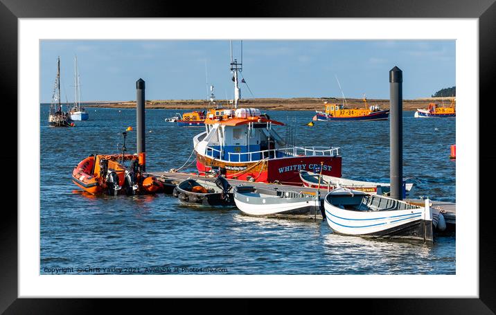Boats moored in Wells-Next-The-Sea, North Norfolk Framed Mounted Print by Chris Yaxley