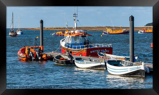 Boats moored in Wells-Next-The-Sea, North Norfolk Framed Print by Chris Yaxley