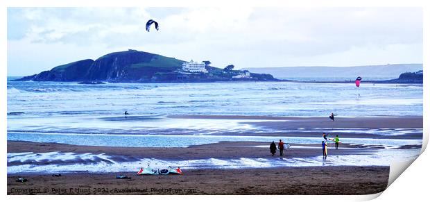 A Winters Day At Bantham Sands Print by Peter F Hunt