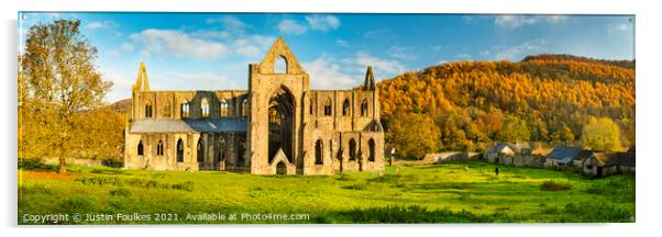 Tintern Abbey panorama, Monmouthshire, Wales Acrylic by Justin Foulkes