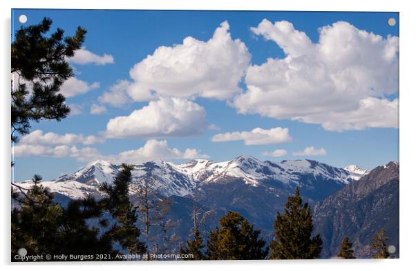 Andorra Mountain range  Acrylic by Holly Burgess