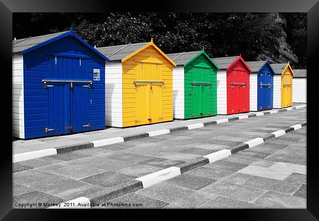 Colourful Beach Huts Framed Print by Anthony Michael 