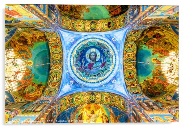 Jesus Christ in St Petersburg Church Russia Acrylic by Delphimages Art