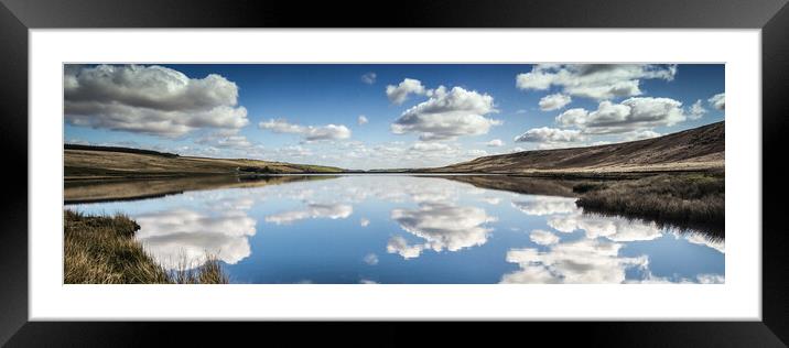 BE0014P - Withens Clough Reservoir - Panorama Framed Mounted Print by Robin Cunningham