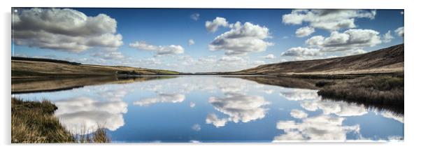 BE0014P - Withens Clough Reservoir - Panorama Acrylic by Robin Cunningham