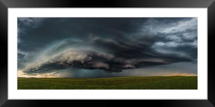 Supercell Thunderstorm over Wyoming Framed Mounted Print by John Finney