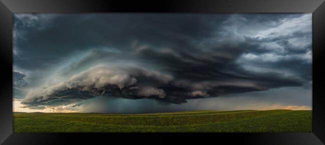 Supercell Thunderstorm over Wyoming Framed Print by John Finney