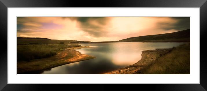 BE0013P - Withens Clough Reservoir - Panorama Framed Mounted Print by Robin Cunningham