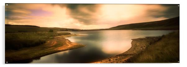 BE0013P - Withens Clough Reservoir - Panorama Acrylic by Robin Cunningham