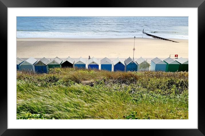 Southbourne beach huts. Bournemouth  Framed Mounted Print by Paula Palmer canvas