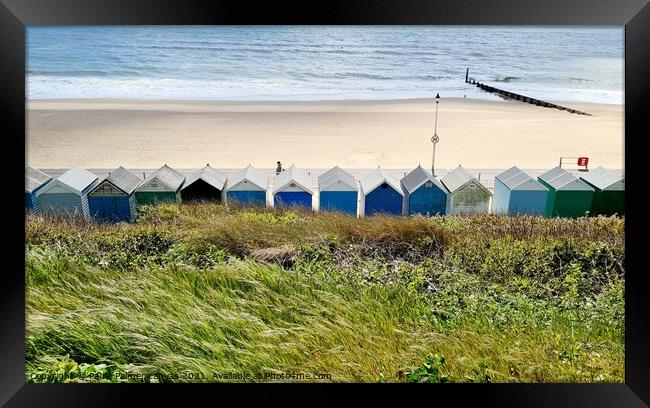 Southbourne beach huts. Bournemouth  Framed Print by Paula Palmer canvas