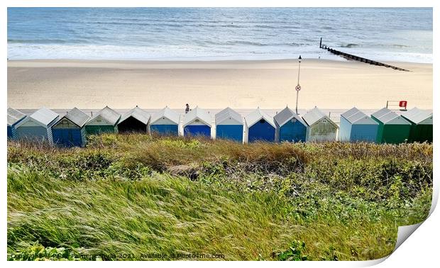 Southbourne beach huts. Bournemouth  Print by Paula Palmer canvas