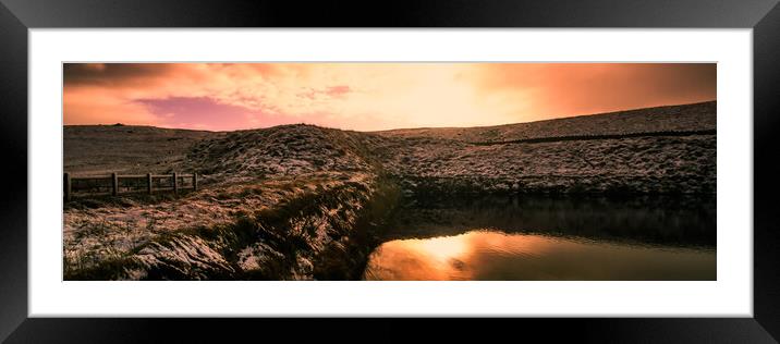BE0022P - Withens Clough Reservoir - Panorama Framed Mounted Print by Robin Cunningham