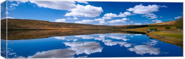 BE0018P - Withens Clough Reservoir - Panorama Canvas Print by Robin Cunningham