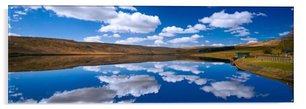 BE0018P - Withens Clough Reservoir - Panorama Acrylic by Robin Cunningham