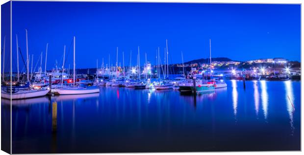 Scarborough harbour at night Canvas Print by chris smith